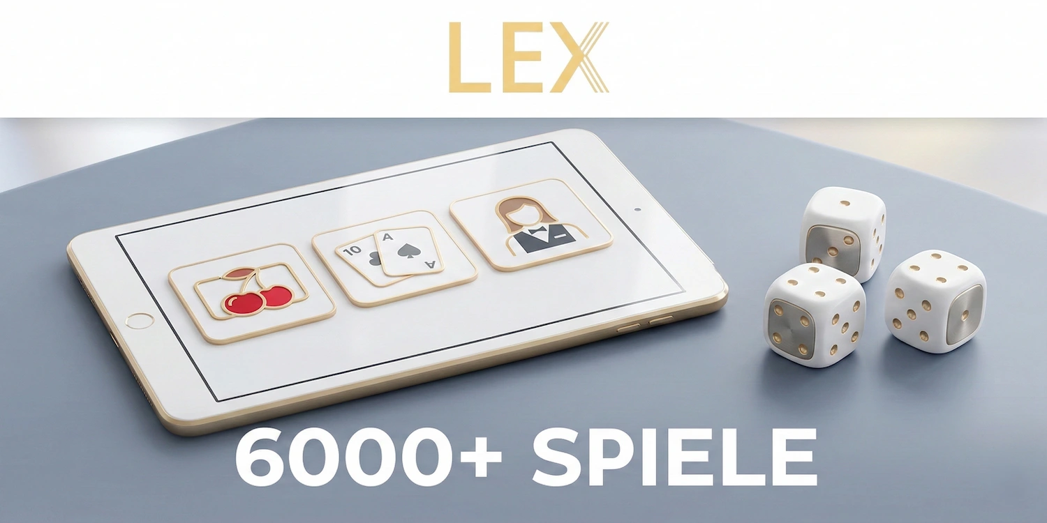 Lex Casino Spieleangebot mit über 6000 Slots, Tischspielen und Live Casino Games