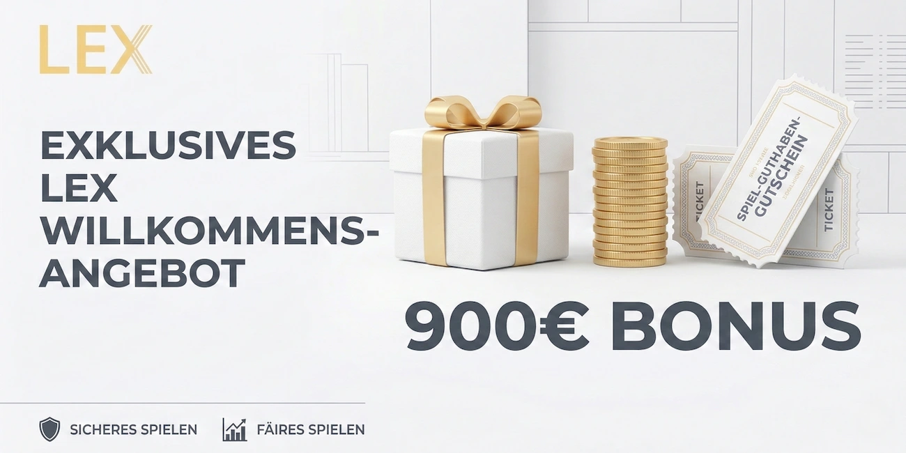 Lex Casino Willkommensbonus Übersicht - Bis zu 900 Euro und 400 Freispiele für neue Spieler